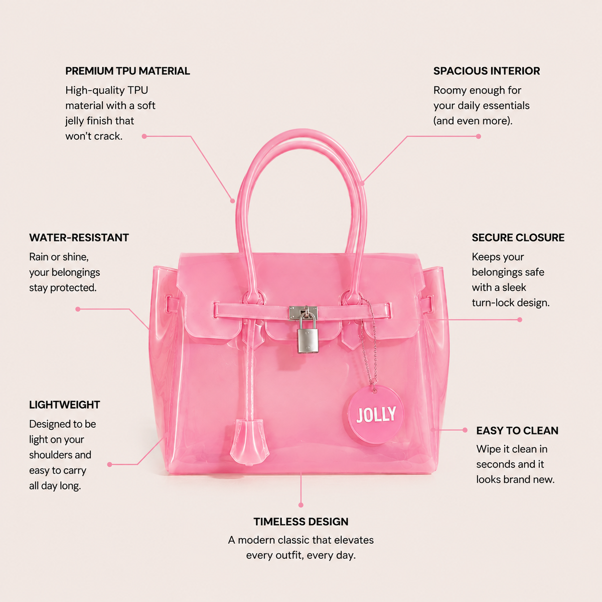 THE JOLLY BAG — Blush